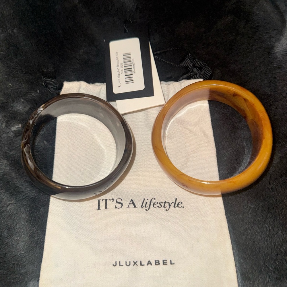 Brand New JLuxlabel Amber Tortoise Shell Bracelet Set - Picture 4 of 5